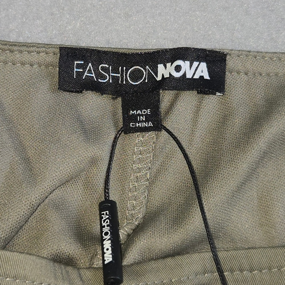 Fashion Nova Pleated Skort Womens Large Olive Green‎ Double Belted Mini Utility - Picture 5 of 8